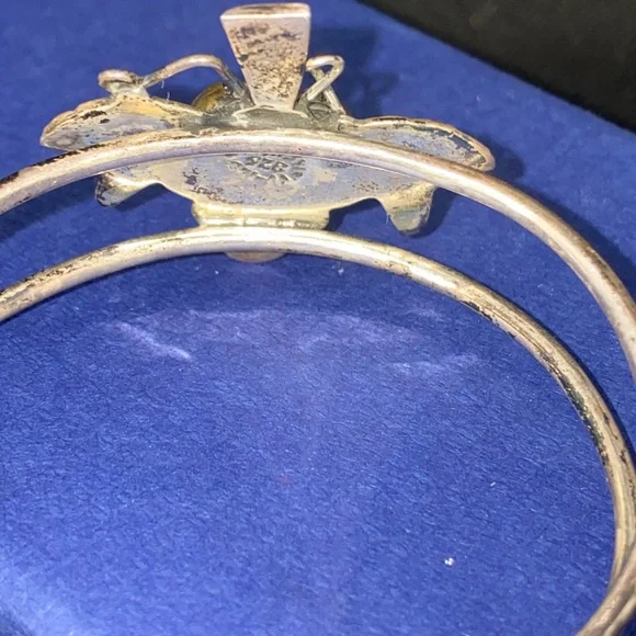 Mexico TAXCO Sterling Silver 925 22g GRAPES Grapevine Leaves Cuff Bracelet - Picture 10 of 12